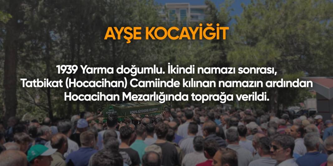 Konya'da bugün vefat edenler | 26 Temmuz 2024 12